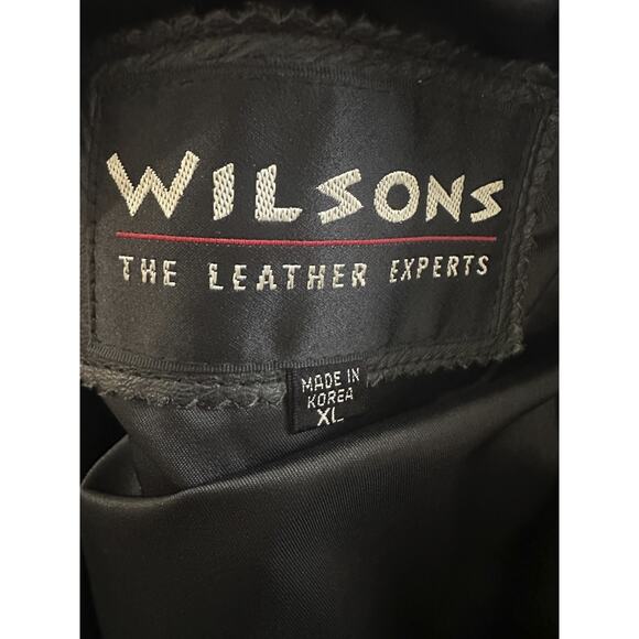 Vintage Wilsons Leather Bomber Motorcycle Jacket Asymmetric Zip Moto Black XL - Picture 13 of 16